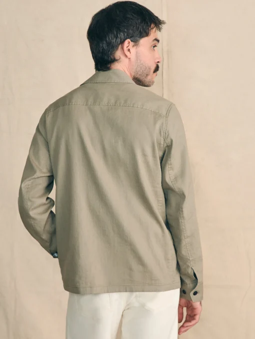 Movement™ Flex Linen Shirt Jacket - Olive Isle