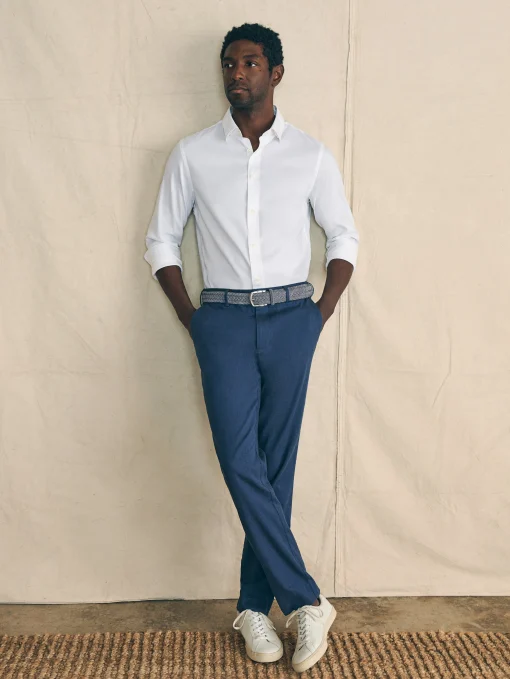 Movement™ Flex Linen Trouser - Deep Sea Navy