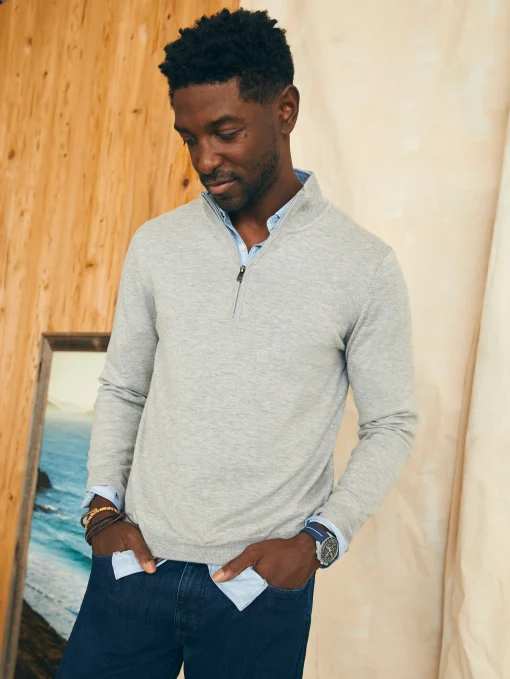 Movement™ Quarter Zip Sweater (Tall) - Mineral Grey Heather