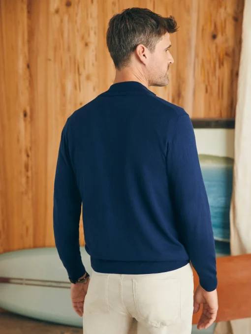 Movement™ Quarter Zip Sweater - Marine Navy Heather