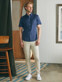 Movement™ Short-Sleeve Shirt - Navy Dusk Diamond Print