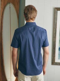 Movement™ Short-Sleeve Shirt - Navy Dusk Diamond Print