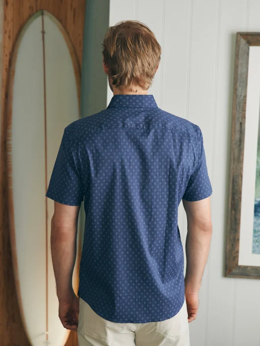 Movement™ Short-Sleeve Shirt - Navy Dusk Diamond Print