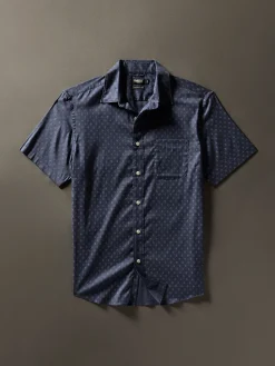 Movement™ Short-Sleeve Shirt - Navy Dusk Diamond Print