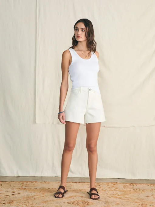 Organic Cotton Denim Short - White Sand Wash