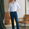 Organic Cotton Slim Straight Denim (32" Inseam) - Cove Point Wash