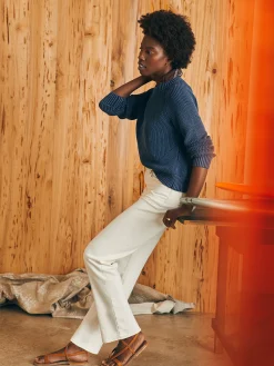 Organic Cotton Slim Straight Denim - White Dune Wash