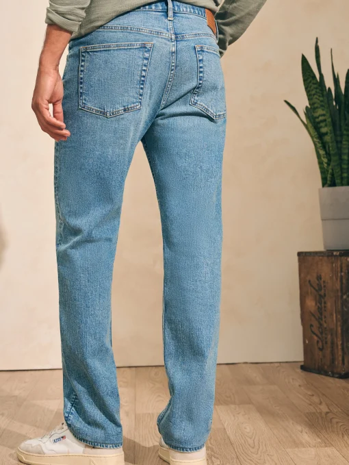 Organic Cotton Slim Straight Denim (32" Inseam) - Sandy Point Wash