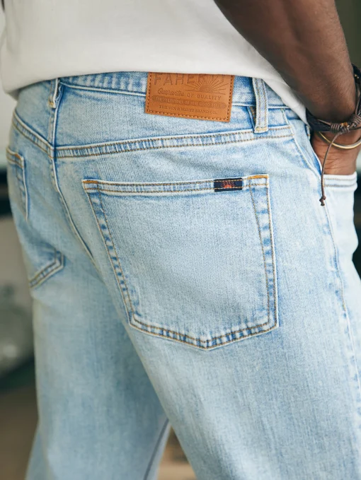 Organic Cotton Slim Straight Denim (32" Inseam) - Somerset Blue