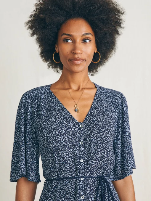 Orinda Mini Dress - Navy Riverton Ditsy