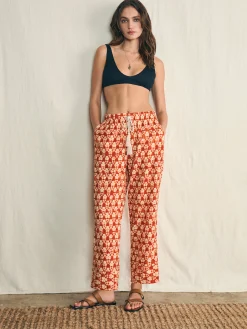 Pacific Beach Linen Pant - Spiced Shibori Print