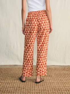Pacific Beach Linen Pant - Spiced Shibori Print