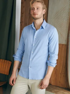 Reserve Knit Shirt - Lake Blue Melange