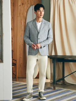 Reserve Linen Herringbone Blazer - Light Graphite Herringbone