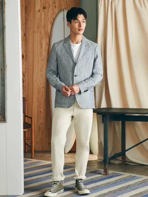 Reserve Linen Herringbone Blazer - Light Graphite Herringbone