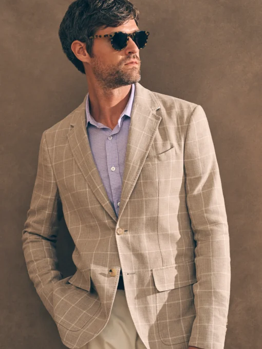 Reserve Linen Yarn Dyed Blazer - Summer Sands Windowpane