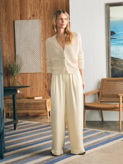 Sandwashed Silk Gemma Pant - Pearled Ivory