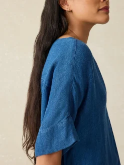 Sanibel Basketweave Dress - Indigo