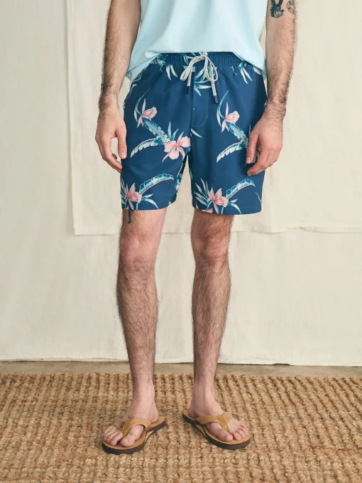 Shorelite Active Swim Short (7" Inseam) - Navy Island Orchid