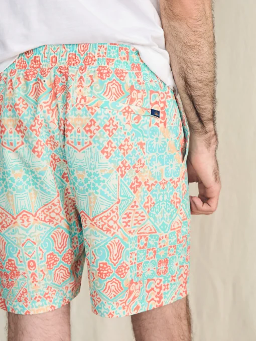Shorelite Active Swim Short (7" Inseam) - Tropic Clay Block Print