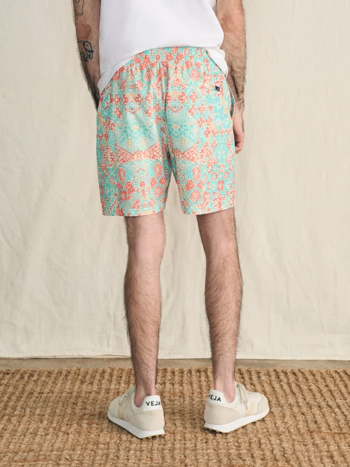 Shorelite Active Swim Short (7" Inseam) - Tropic Clay Block Print