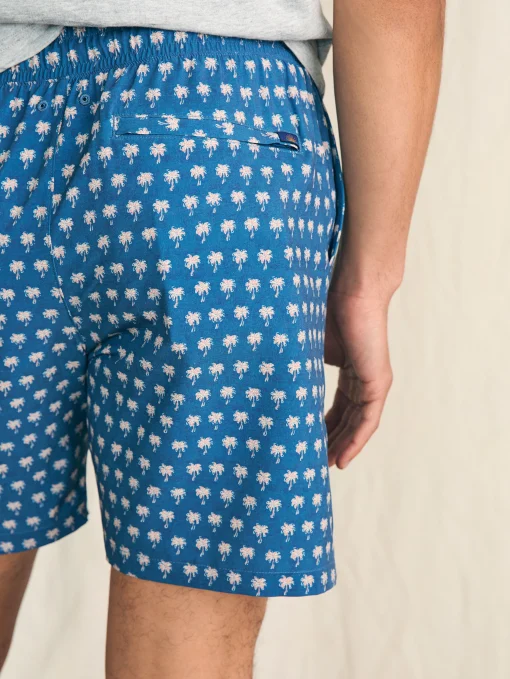 Shorelite Active Swim Short (7" Inseam) - Navy Block Palm