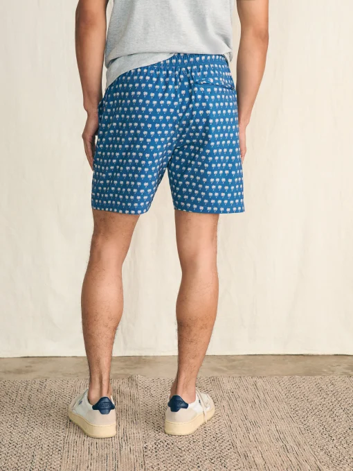 Shorelite Active Swim Short (7" Inseam) - Navy Block Palm