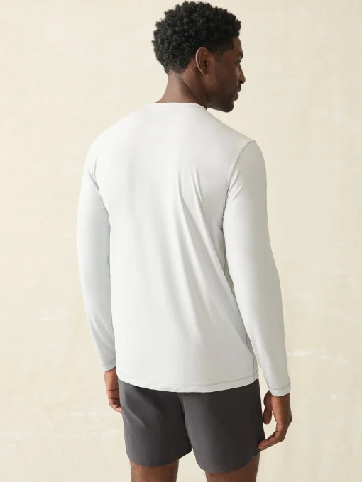 Shorelite Long-Sleeve Tech Tee - Grey Steel Surf Stripe