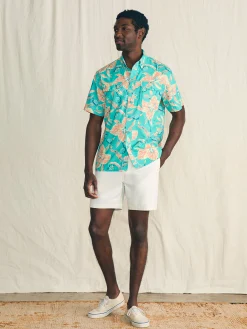 Shorelite Short-Sleeve Tech Shirt - Teal Geranium Floral