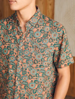 Short-Sleeve Breeze Shirt - Rose Turquoise Blossom