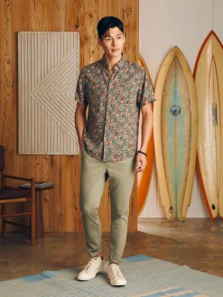 Short-Sleeve Breeze Shirt - Rose Turquoise Blossom
