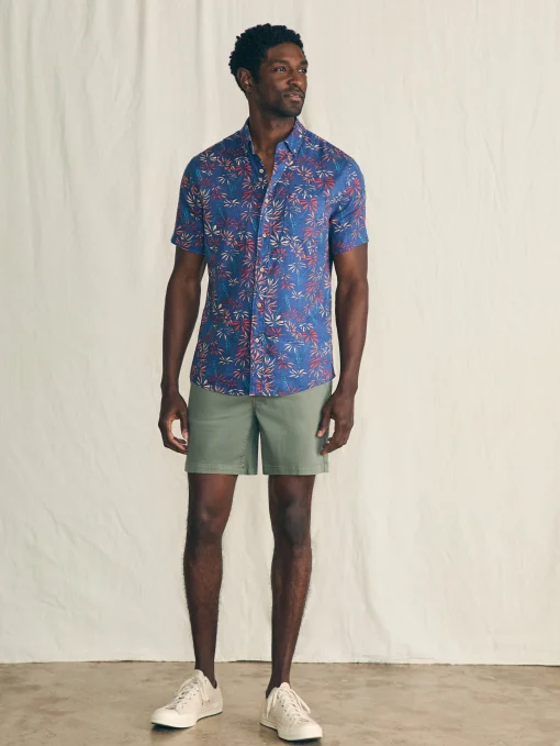 Short-Sleeve Breeze Shirt - Navy Tide Bamboo