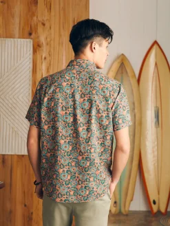 Short-Sleeve Breeze Shirt - Rose Turquoise Blossom
