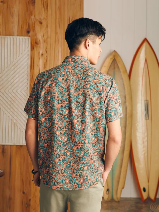 Short-Sleeve Breeze Shirt - Rose Turquoise Blossom