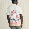 Short-Sleeve Cabana Towel Terry Shirt - Scenic Volcanic Island