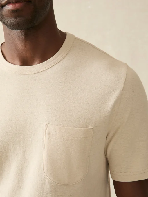 Short-Sleeve Hemp Blend Tee - Dusty Ivory