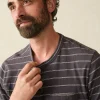 Short-Sleeve Hemp Blend Tee - Black Iron Ivory Stripe