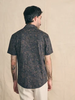 Short-Sleeve Hermosa Knit Shirt - Charcoal Gold Bouquet