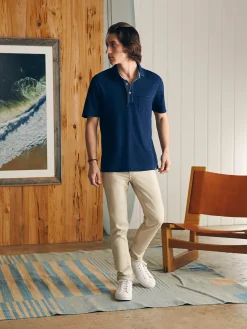 Short-Sleeve Indigo Polo Shirt - Midnight Wash