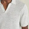 Short-Sleeve Linen Sweater Polo - Ivory Steel Feeder
