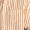 Short-Sleeve Palma Linen Shirt - Gold Ivory Stripe