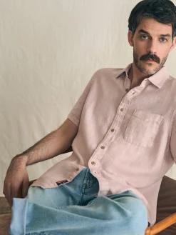 Short-Sleeve Palma Linen Shirt - Coastal Mauve