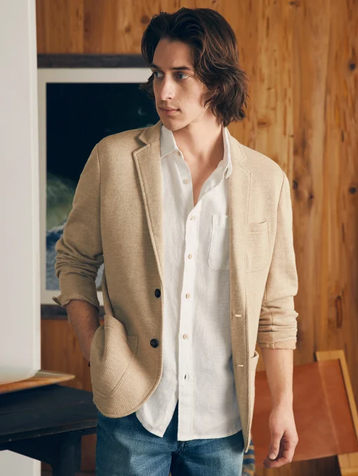 Short-Sleeve Palma Linen Shirt (Tall) - Bright White Basketweave