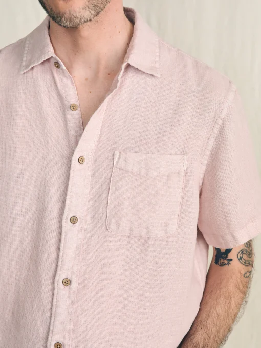 Short-Sleeve Palma Linen Shirt - Coastal Mauve