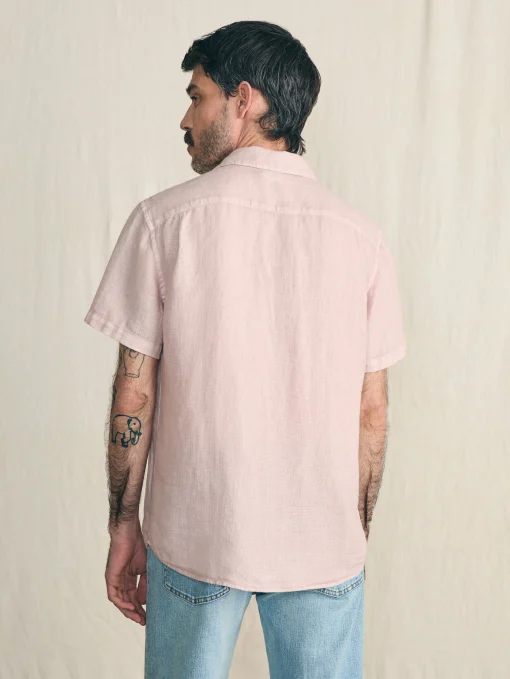 Short-Sleeve Palma Linen Shirt - Coastal Mauve