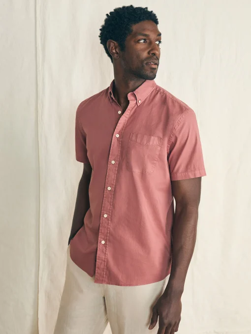 Short-Sleeve Stretch Playa Shirt - Faded Flag