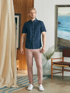 Short-Sleeve Stretch Playa Shirt - Midnight Fishscale