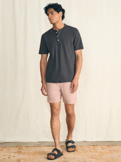 Short-Sleeve Sunwashed Henley - Washed Black