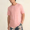 Short-Sleeve Vintage Chambray Tee - Vintage Rose Heather