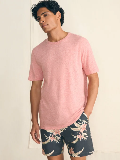 Short-Sleeve Vintage Chambray Tee - Vintage Rose Heather